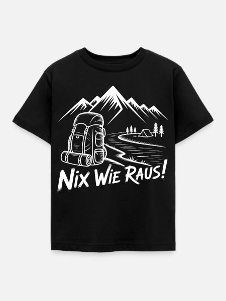 Nix Wie Raus Bergwanderung - Kinder T-Shirt - Schwarz