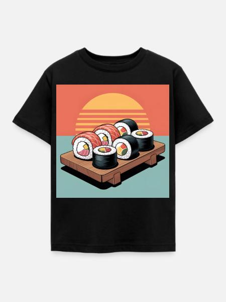 Sushi - Kinder T-Shirt - Schwarz