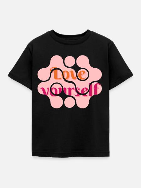 Love yourself - Kinder T-Shirt - Schwarz