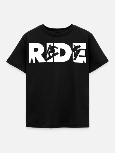 Ride Snowboarden Snowboard Snowboarder - Kinder T-Shirt - Schwarz