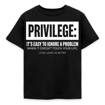 Déclaration de privilège Typographie Motif du texte - T-shirt Enfant - noir - Devant - AI Model Kid Female (0cm)