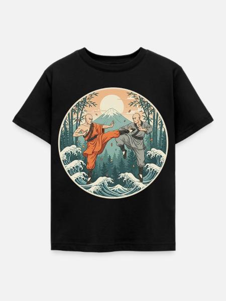 Kung Fu Kampfkunst - Kinder T-Shirt - Schwarz