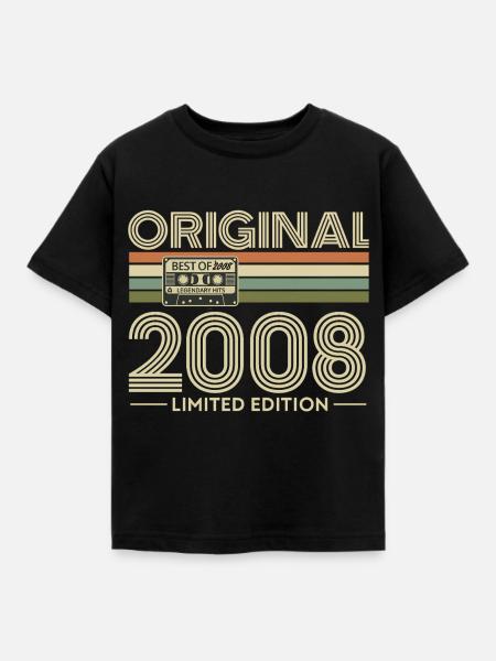 Originale 2008er Vibes Retro-Kassette - Kinder T-Shirt - Schwarz