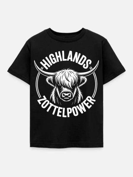 Highlandrinder Highlands - Kinder T-Shirt - Schwarz