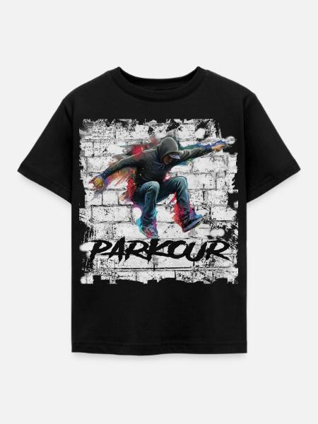 Parkour - Kinder T-Shirt - Schwarz