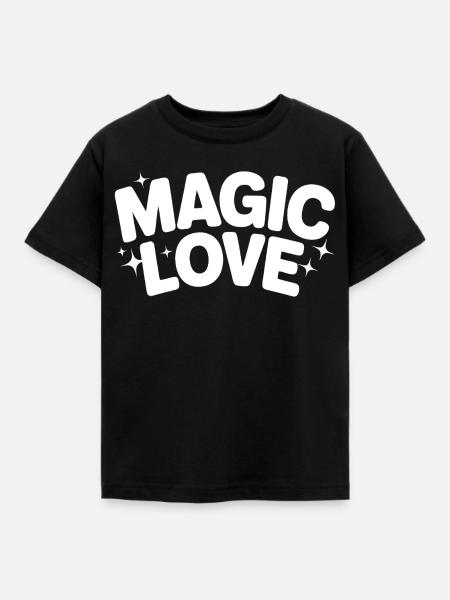 Magische Liebe Schriftzug - Kinder T-Shirt - Schwarz