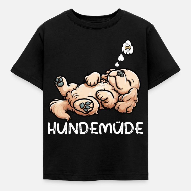 Hundemüde Cocker Spaniel Cockerhund Cockerbesitzer - Kinder T-Shirt - Schwarz