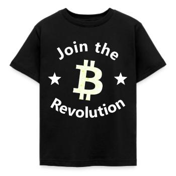 Bitcoin Revolt Circle - Kids' T-Shirt - black - Front - AI Model Kid Female (0cm)