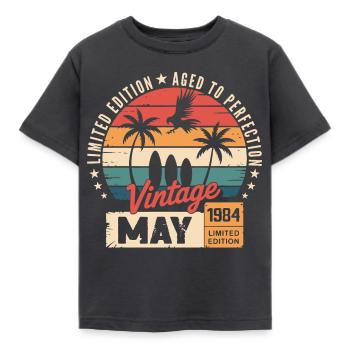 Special anniversary with this design May 1984 - Kids' T-Shirt - dark grey - Front - AI Model Kid Female (0cm)