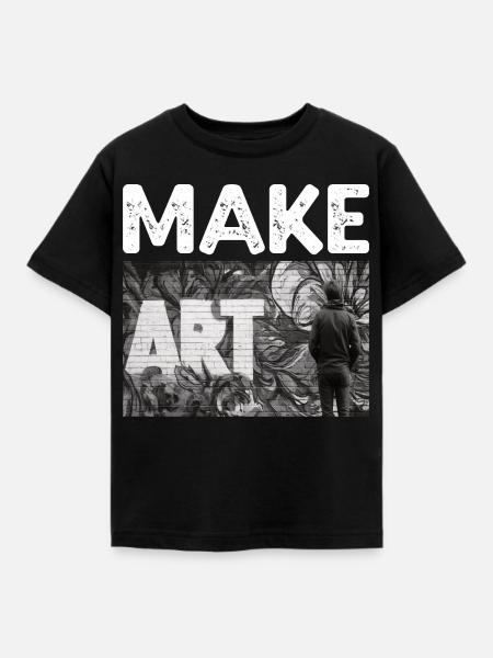 Make Art - Kinder T-Shirt - Schwarz