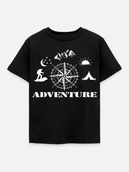 Adventure - Kinder T-Shirt - Schwarz