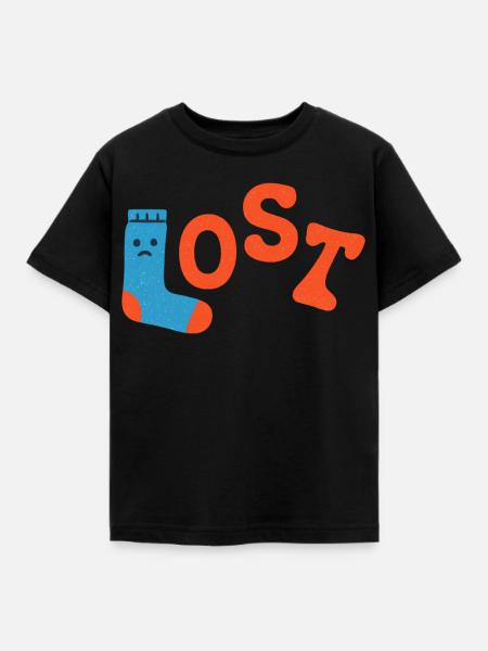 Verlorene Socke - Kinder T-Shirt - Schwarz