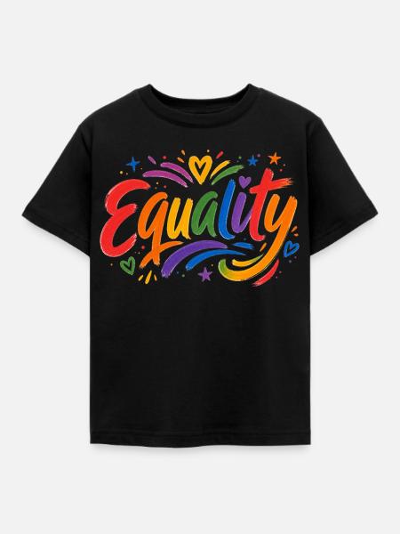 Equality Regenbogen T-Shirt CSD Pride - Kinder T-Shirt - Schwarz
