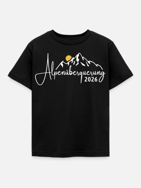 Alpen Überquerung 2026 - Wandern - Kinder T-Shirt - Schwarz