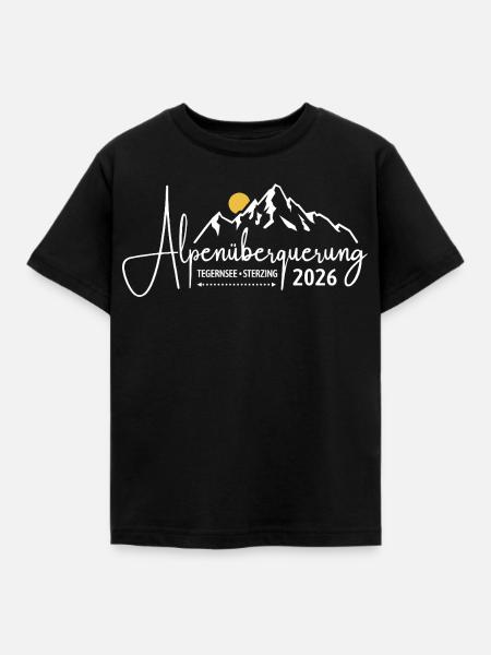 Alpenüberquerung 2026 Tegernsee Sterzing Wandern - Kinder T-Shirt - Schwarz