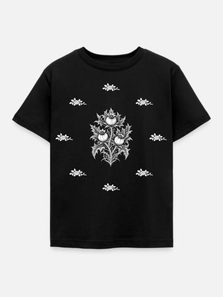 Beeren & Beerenzweig - Dark Botanical - Kinder T-Shirt - Schwarz