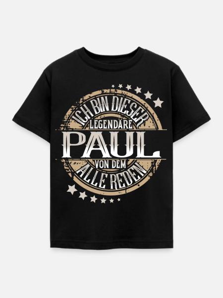 Paul - Kinder T-Shirt - Schwarz