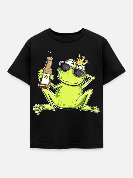 Lustiger Frosch Junggeselle | Single Geschenk - Kinder T-Shirt - Schwarz