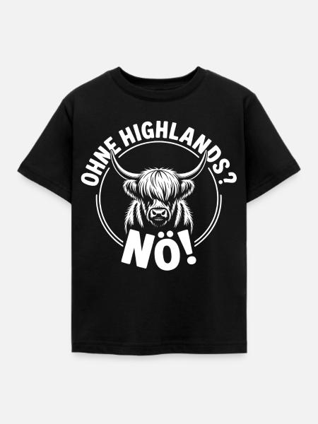 Highlandrinder Highlands - Kinder T-Shirt - Schwarz