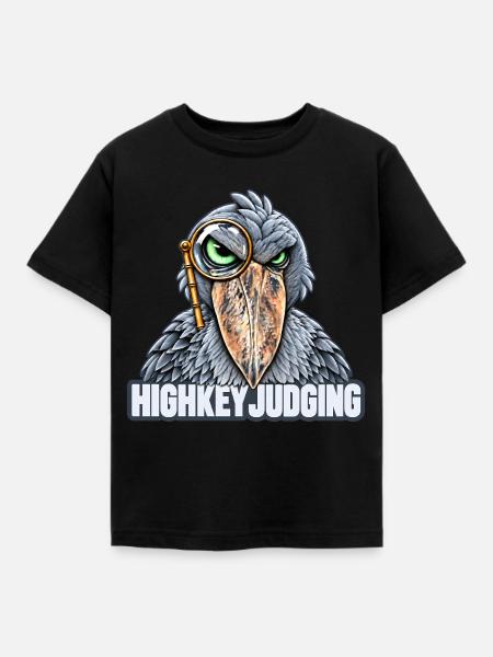 Schuhschnabel mit Brille – Highkey-Bewertung - Kinder T-Shirt - Schwarz