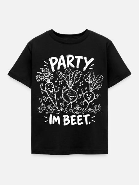 Party im Beet – Fröhliche Wurzel-Illustration - Kinder T-Shirt - Schwarz
