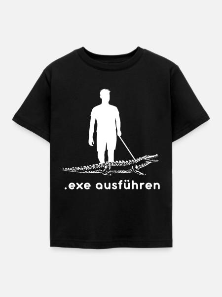 Admin Informatiker Programmierer Exe Ausführen - Kinder T-Shirt - Schwarz