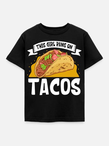 Ladies love Tacos - Kinder T-Shirt - Schwarz