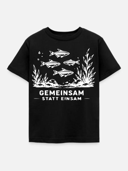 Gemeinsam statt einsam – Unterwasserfische - Kinder T-Shirt - Schwarz