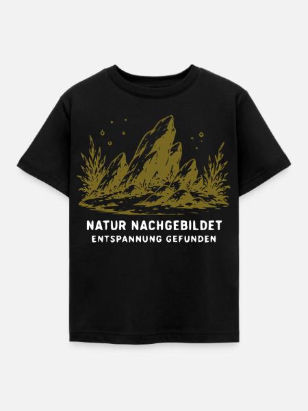 Natur Nachgebildet – Entspannung Gefunden - Kinder T-Shirt - Schwarz