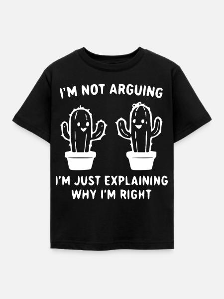 Kaktus Streit Dialog Shirt - Kinder T-Shirt - Schwarz