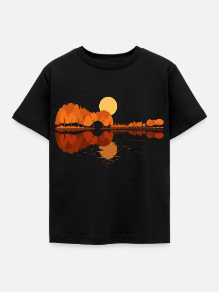 Akustikgitarre, Gitarre, Gitarrist, Musiker - Kinder T-Shirt - Schwarz