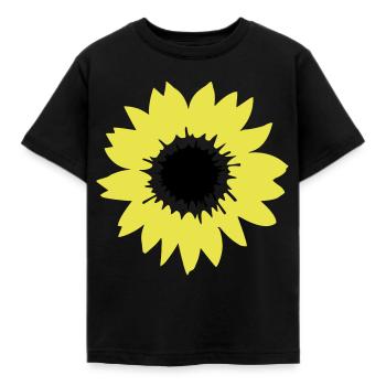 Ensoleillé motif de tournesol soleil Ensoleillé. - T-shirt Enfant - noir - Devant - AI Model Kid Female (0cm)