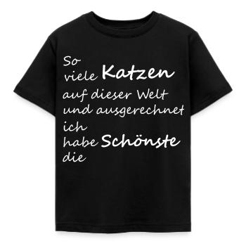 Katzenfreund - Kinder T-Shirt - Schwarz - Vorne - AI Model Kid Female (0cm)
