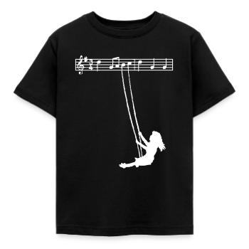 music notes - Kids' T-Shirt - black - Front - AI Model Kid Female (0cm)
