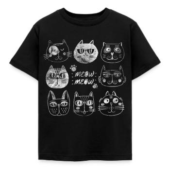 Cat lover - Kids' T-Shirt - black - Front - AI Model Kid Female (0cm)