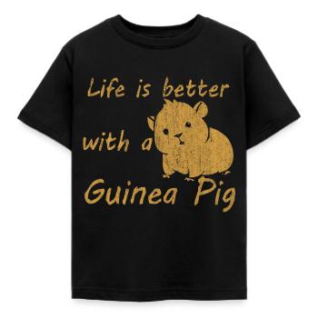 Guinea Pig - Kinder T-Shirt - Schwarz - Vorne - AI Model Kid Female (0cm)