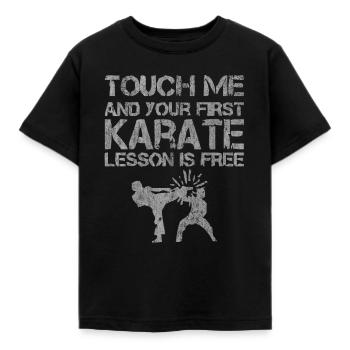 karate - Kids' T-Shirt - black - Front - AI Model Kid Female (0cm)