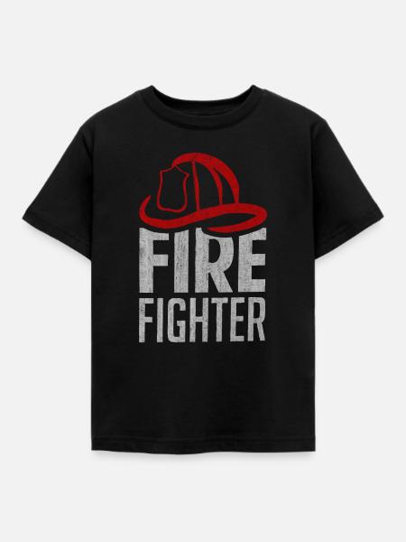 Feuerwehrmann, feuerwehr - Kinder T-Shirt - Schwarz