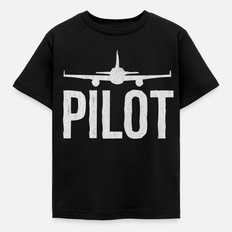 Pilot, pilot - Kids' T-Shirt - black