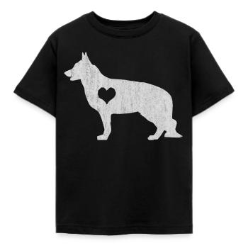 German Shepherd, German Shepherd - Kids' T-Shirt - black - Front - AI Model Kid Female (0cm)