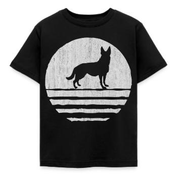 German Shepherd, German Shepherd - Kids' T-Shirt - black - Front - AI Model Kid Female (0cm)
