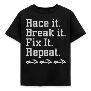 Go Kart, Kart fahren - Kinder T-Shirt - Schwarz - Vorne - AI Model Kid Female (0cm)