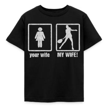 Tennis, tennis, tennis player - Kids' T-Shirt - black - Front - AI Model Kid Female (0cm)