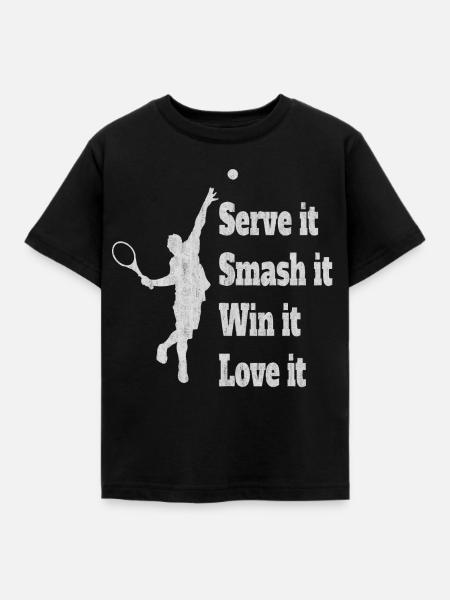 Tennis, tennis, tennis player - Kids' T-Shirt - black