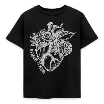 Vegan, veganer - Kinder T-Shirt - Schwarz - Vorne - AI Model Kid Female (0cm)