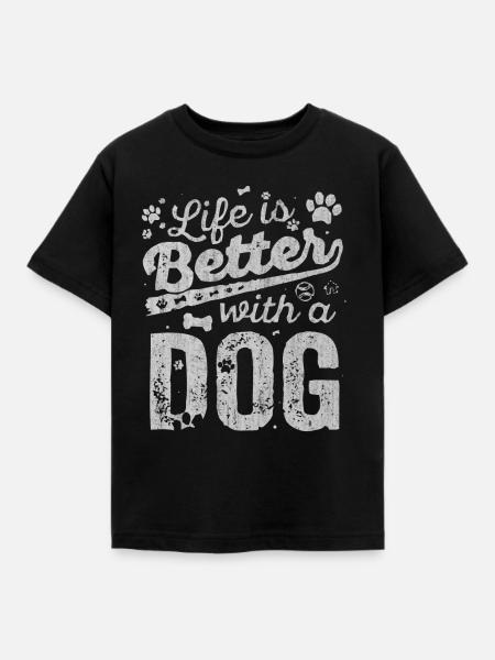 Dog, love dogs, dog lovers, dog lovers - Kids' T-Shirt - black