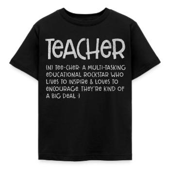 Teacher, Teacher, Teacher, Teacher Occupation, Sub - Kids' T-Shirt - black - Front - AI Model Kid Female (0cm)