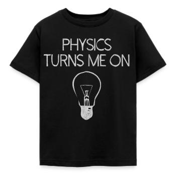 Physics, Physics teacher, Physics studies, Physics stud - Kids' T-Shirt - black - Front - AI Model Kid Female (0cm)