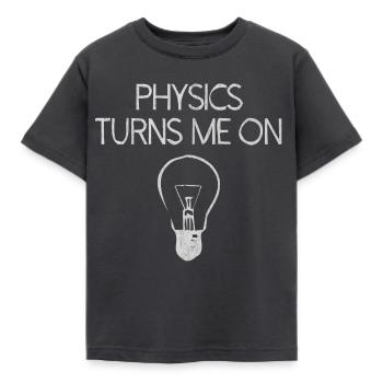 Physics, Physics teacher, Physics studies, Physics stud - Kids' T-Shirt - dark grey - Front - AI Model Kid Female (0cm)