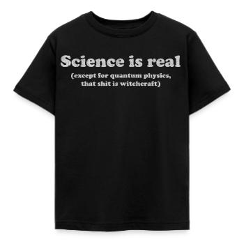 Physics, Physics teacher, Physics studies, Physics stud - Kids' T-Shirt - black - Front - AI Model Kid Female (0cm)